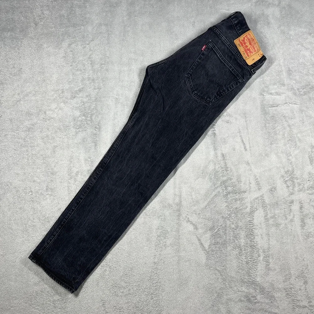 Levi's 501 Original Fit Jeans Men 33(32)x32(30) Black Straight‎ Leg Button Fly